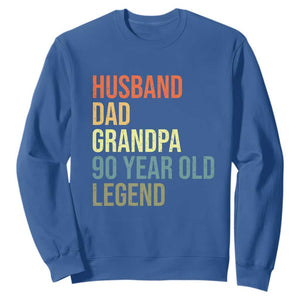 90th Birthday Sweatshirt Husband Dad Grandpa 90 Year Old Legend TS10 Royal Blue Print Your Wear