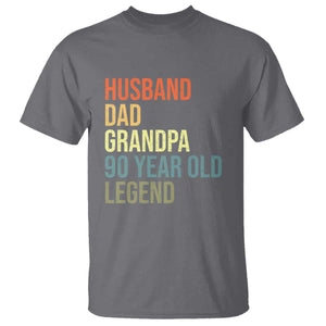 90th Birthday T Shirt Husband Dad Grandpa 90 Year Old Legend TS10 Charcoal Print Your Wear