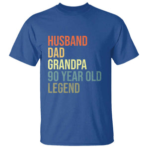 90th Birthday T Shirt Husband Dad Grandpa 90 Year Old Legend TS10 Royal Blue Print Your Wear