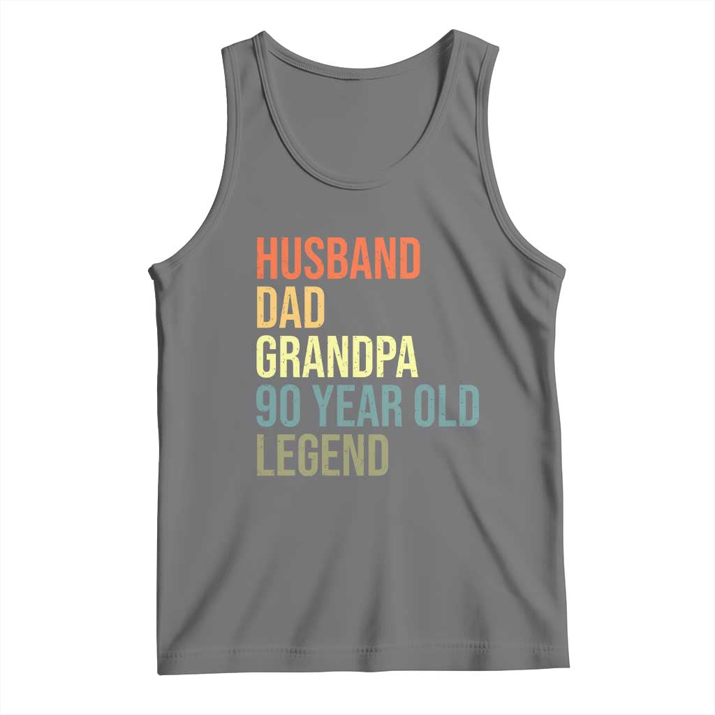 90th Birthday Tank Top Husband Dad Grandpa 90 Year Old Legend TS10 Black Heather Print Your Wear