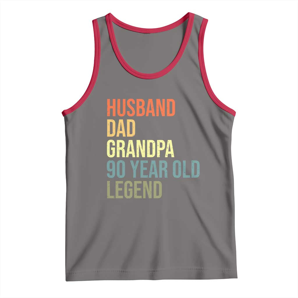 90th Birthday Tank Top Husband Dad Grandpa 90 Year Old Legend TS10 Deep Heather Red Print Your Wear