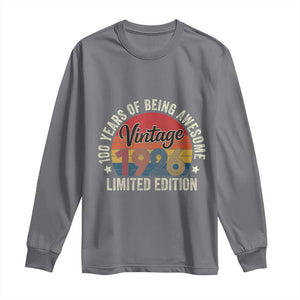 Funny 100th Birthday Long Sleeve Shirt Vintage 1926 Limited Edition 50 Year Old Bday Gifts TS10 Charcoal Print Your Wear