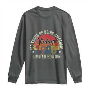 Funny 100th Birthday Long Sleeve Shirt Vintage 1926 Limited Edition 50 Year Old Bday Gifts TS10 Dark Heather Print Your Wear