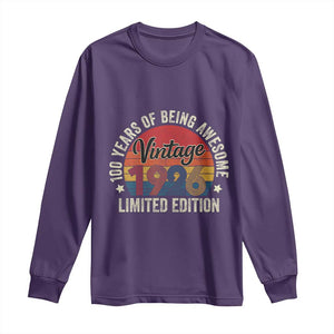 Funny 100th Birthday Long Sleeve Shirt Vintage 1926 Limited Edition 50 Year Old Bday Gifts TS10 Purple Print Your Wear