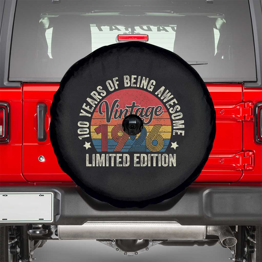 Funny 100th Birthday Spare Tire Cover Vintage 1926 Limited Edition 50 Year Old Bday Gifts TS10 Black Print Your Wear