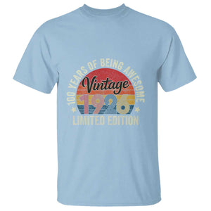 Funny 100th Birthday T Shirt Vintage 1926 Limited Edition 50 Year Old Bday Gifts TS10 Light Blue Print Your Wear