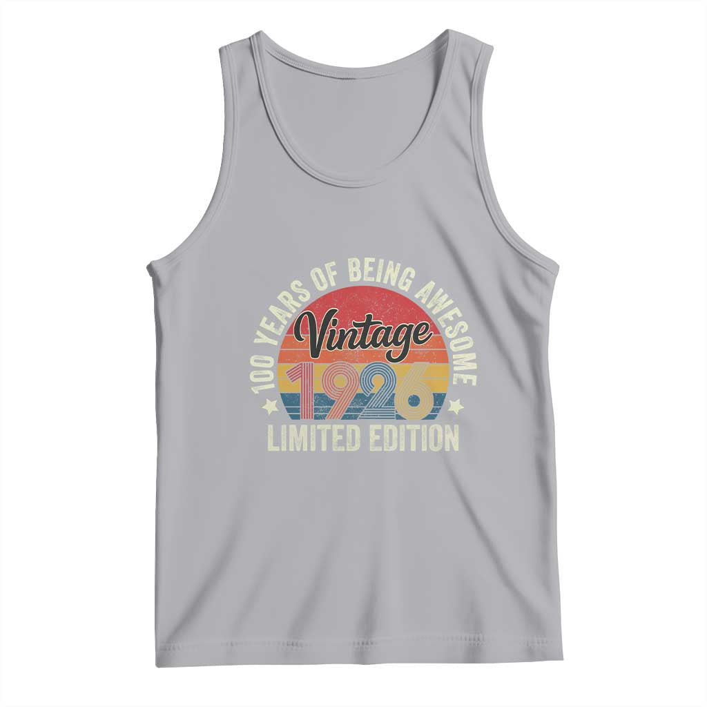 Funny 100th Birthday Tank Top Vintage 1926 Limited Edition 50 Year Old Bday Gifts TS10 Athletic Heather Print Your Wear