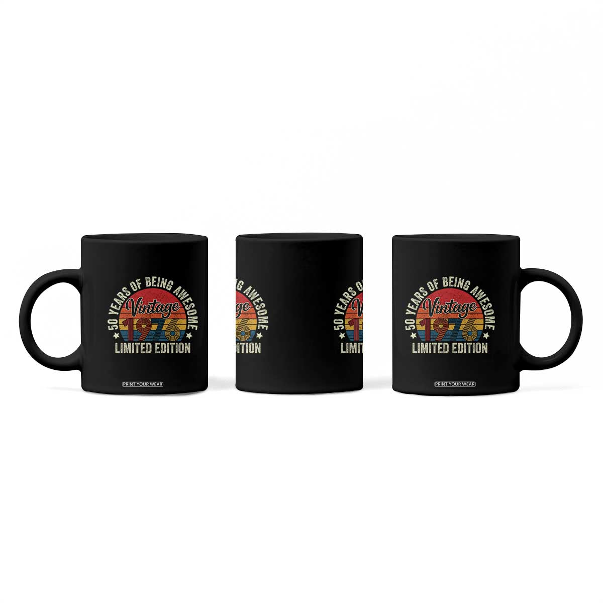 Funny 50th Birthday Coffee Mug Vintage 1976 Limited Edition 50 Year Old Bday Gifts TS10 Print Your Wear