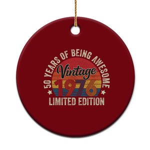 Funny 50th Birthday Ceramic Ornament Vintage 1976 Limited Edition 50 Year Old Bday Gifts TS10 1pc Red Print Your Wear