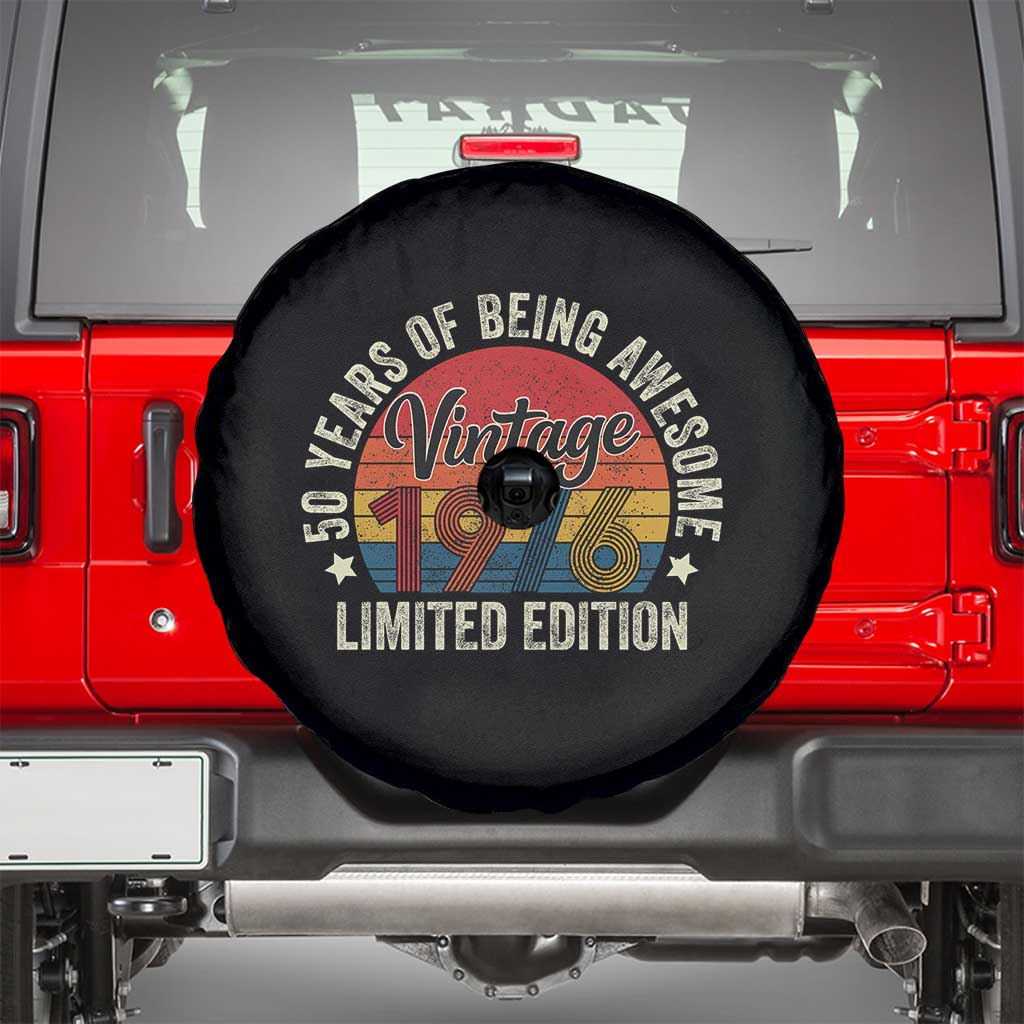 Funny 50th Birthday Spare Tire Cover Vintage 1976 Limited Edition 50 Year Old Bday Gifts TS10 Black Print Your Wear