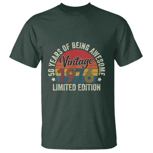 Funny 50th Birthday T Shirt Vintage 1976 Limited Edition 50 Year Old Bday Gifts TS10 Dark Forest Green Print Your Wear