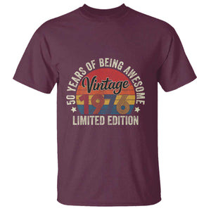 Funny 50th Birthday T Shirt Vintage 1976 Limited Edition 50 Year Old Bday Gifts TS10 Maroon Print Your Wear