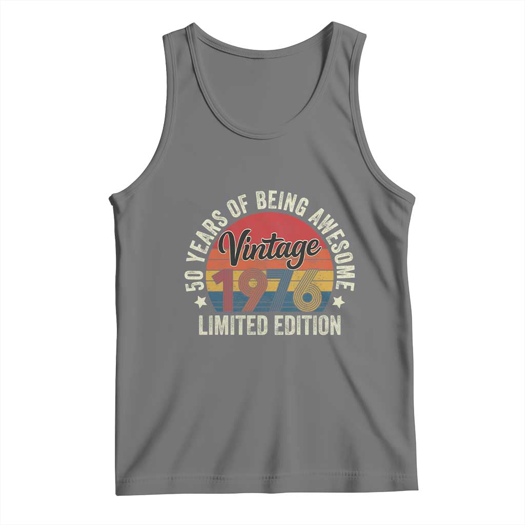 Funny 50th Birthday Tank Top Vintage 1976 Limited Edition 50 Year Old Bday Gifts TS10 Black Heather Print Your Wear