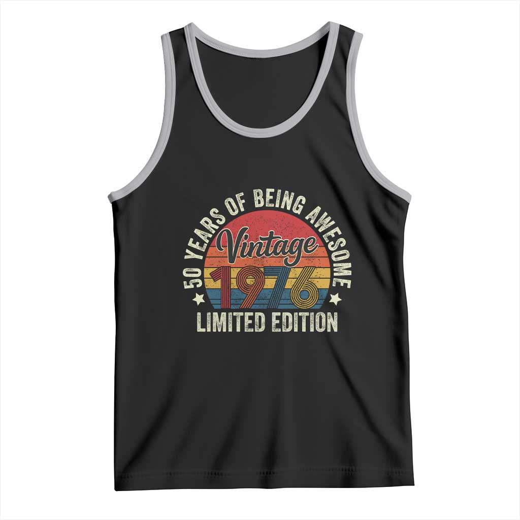 Funny 50th Birthday Tank Top Vintage 1976 Limited Edition 50 Year Old Bday Gifts TS10 Black Athletic Heather Print Your Wear