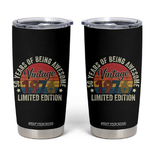 Funny 50th Birthday Tumbler Cup Vintage 1976 Limited Edition 50 Year Old Bday Gifts TS10 Black Print Your Wear