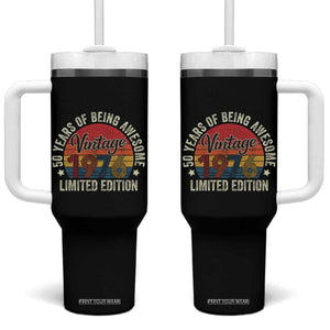 Funny 50th Birthday Tumbler With Handle Vintage 1976 Limited Edition 50 Year Old Bday Gifts TS10 One Size: 40 oz Black Print Your Wear