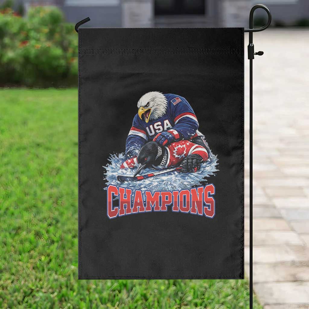 USA Ice Hockey Garden Flag Eagle Dominates Canada 2026 Hockey Champions TS10 Print Your Wear