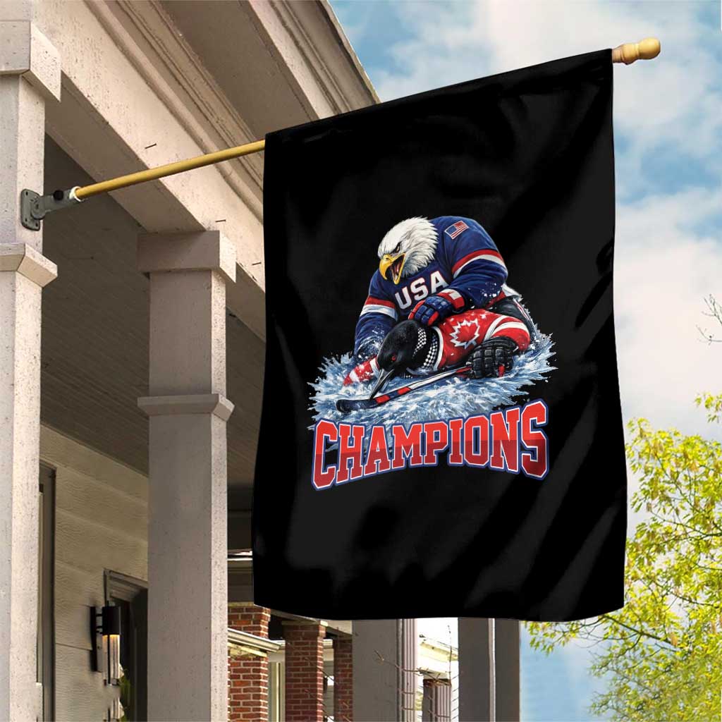 USA Ice Hockey Garden Flag Eagle Dominates Canada 2026 Hockey Champions TS10 Print Your Wear