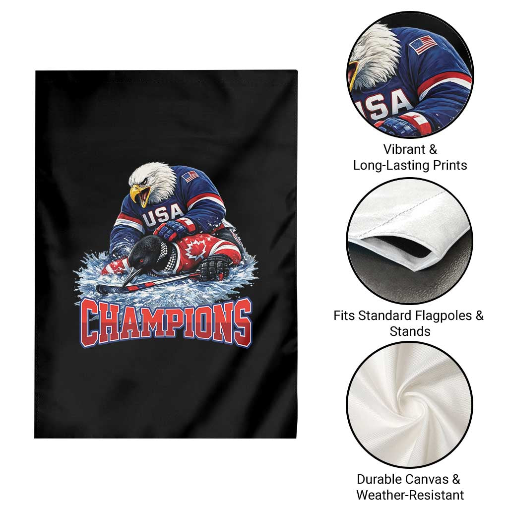 USA Ice Hockey Garden Flag Eagle Dominates Canada 2026 Hockey Champions TS10 Print Your Wear