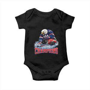 USA Ice Hockey Baby Onesie Eagle Dominates Canada 2026 Hockey Champions TS10 Black Print Your Wear