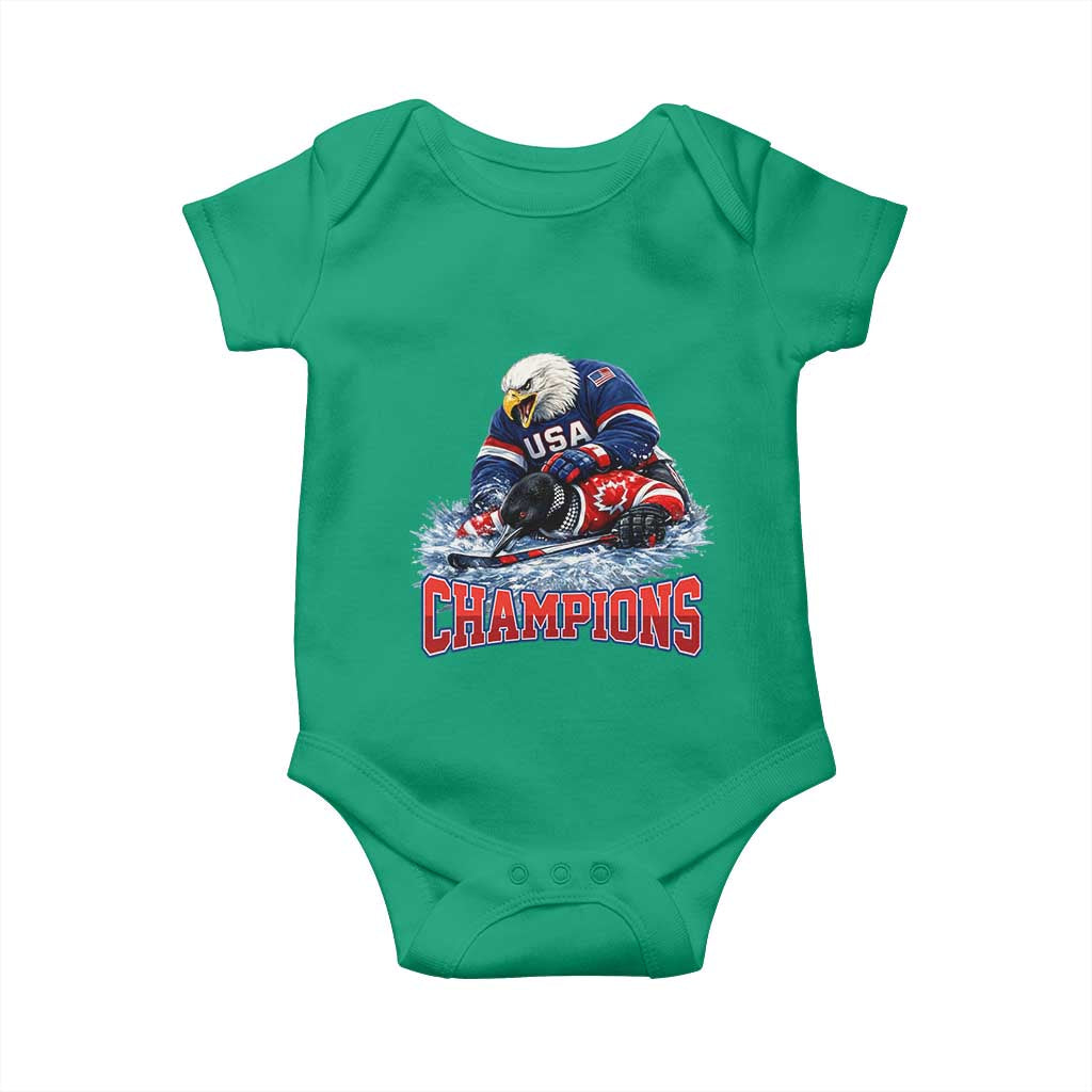 USA Ice Hockey Baby Onesie Eagle Dominates Canada 2026 Hockey Champions TS10 Irish Green Print Your Wear