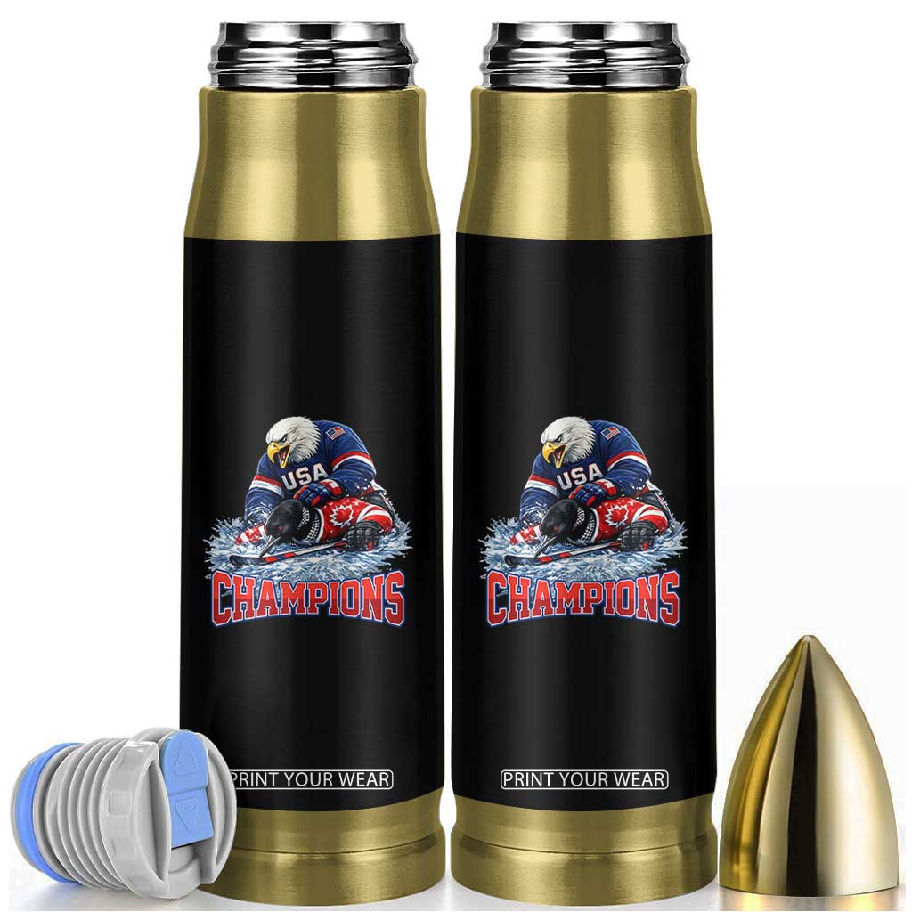 USA Ice Hockey Bullet Tumbler Eagle Dominates Canada 2026 Hockey Champions TS10 Black Print Your Wear
