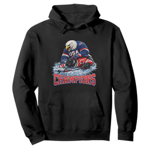 USA Ice Hockey Hoodie Eagle Dominates Canada 2026 Hockey Champions TS10 Black Print Your Wear
