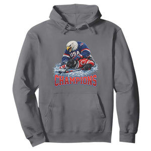 USA Ice Hockey Hoodie Eagle Dominates Canada 2026 Hockey Champions TS10 Charcoal Print Your Wear