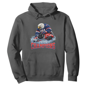 USA Ice Hockey Hoodie Eagle Dominates Canada 2026 Hockey Champions TS10 Dark Heather Print Your Wear