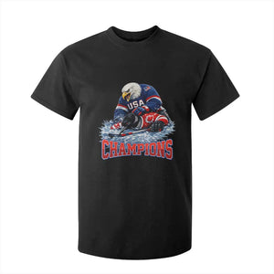 USA Ice Hockey T Shirt For Kid Eagle Dominates Canada 2026 Hockey Champions TS10 Black Print Your Wear