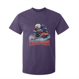 USA Ice Hockey T Shirt For Kid Eagle Dominates Canada 2026 Hockey Champions TS10 Purple Print Your Wear