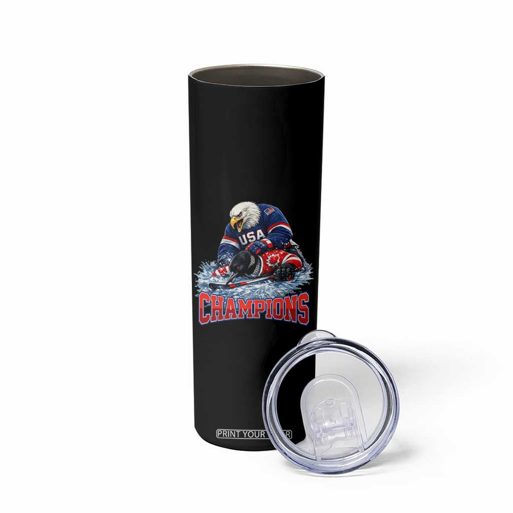 USA Ice Hockey Skinny Tumbler Eagle Dominates Canada 2026 Hockey Champions TS10 Print Your Wear