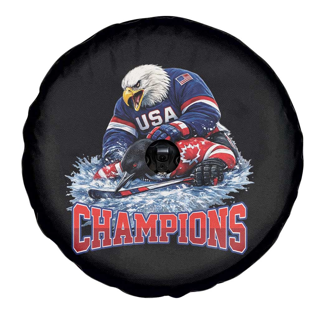 USA Ice Hockey Spare Tire Cover Eagle Dominates Canada 2026 Hockey Champions TS10 Print Your Wear
