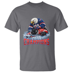 USA Ice Hockey T Shirt Eagle Dominates Canada 2026 Hockey Champions TS10 Charcoal Print Your Wear