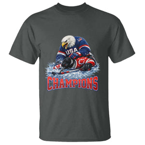 USA Ice Hockey T Shirt Eagle Dominates Canada 2026 Hockey Champions TS10 Dark Heather Print Your Wear