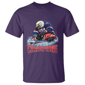 USA Ice Hockey T Shirt Eagle Dominates Canada 2026 Hockey Champions TS10 Purple Print Your Wear