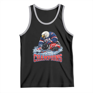 USA Ice Hockey Tank Top Eagle Dominates Canada 2026 Hockey Champions TS10 Black Athletic Heather Print Your Wear