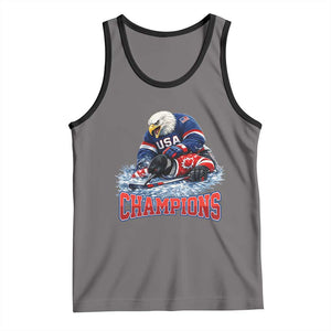 USA Ice Hockey Tank Top Eagle Dominates Canada 2026 Hockey Champions TS10 Deep Heather Black Print Your Wear