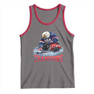USA Ice Hockey Tank Top Eagle Dominates Canada 2026 Hockey Champions TS10 Deep Heather Red Print Your Wear