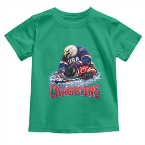 USA Ice Hockey Toddler T Shirt Eagle Dominates Canada 2026 Hockey Champions TS10 Irish Green Print Your Wear