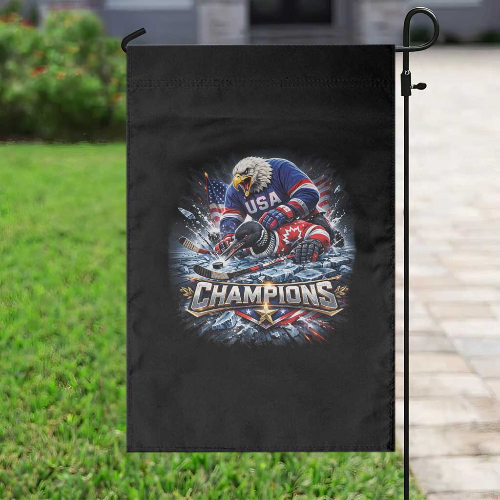 USA Ice Hockey Garden Flag Eagle Dominates Canada 2026 Hockey Champions Graphic TS10 Print Your Wear