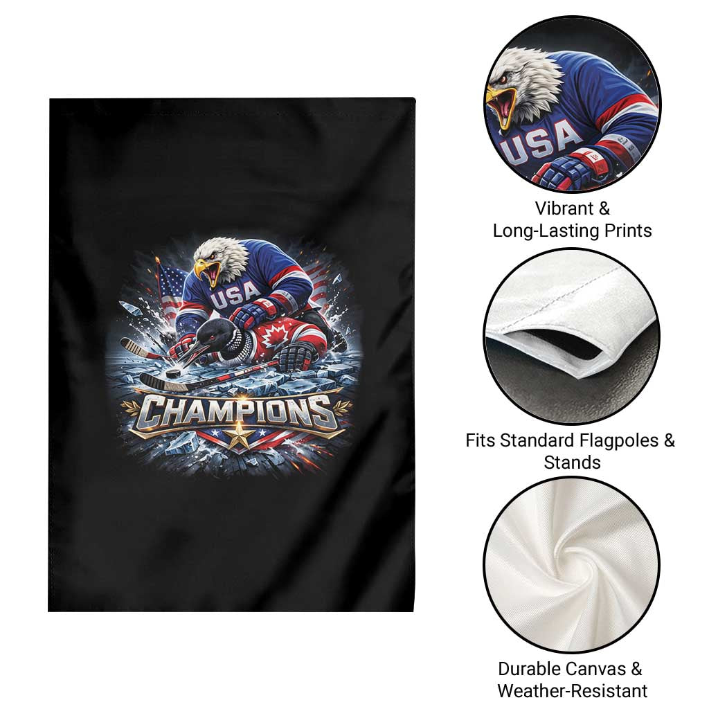 USA Ice Hockey Garden Flag Eagle Dominates Canada 2026 Hockey Champions Graphic TS10 Print Your Wear