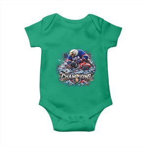 USA Ice Hockey Baby Onesie Eagle Dominates Canada 2026 Hockey Champions Graphic TS10 Irish Green Print Your Wear