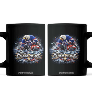 USA Ice Hockey Coffee Mug Eagle Dominates Canada 2026 Hockey Champions Graphic TS10 Black Print Your Wear