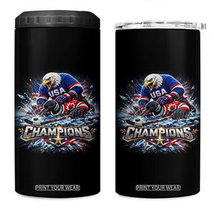 USA Ice Hockey 4 in 1 Can Cooler Tumbler Eagle Dominates Canada 2026 Hockey Champions Graphic TS10 One Size: 16 oz Black Print Your Wear