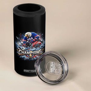 USA Ice Hockey 4 in 1 Can Cooler Tumbler Eagle Dominates Canada 2026 Hockey Champions Graphic TS10 Print Your Wear