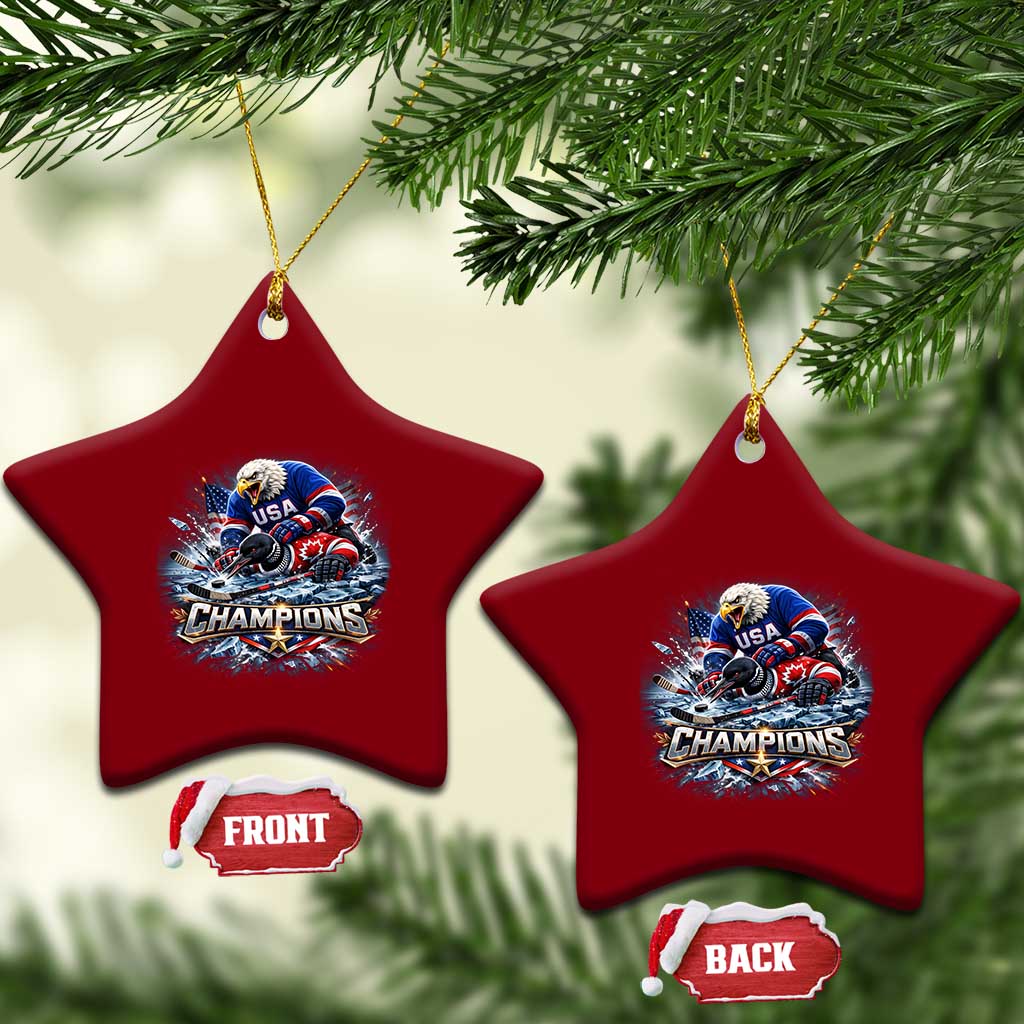 USA Ice Hockey Ceramic Ornament Eagle Dominates Canada 2026 Hockey Champions Graphic TS10 Print Your Wear