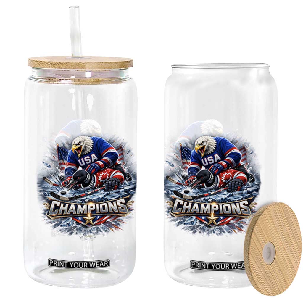 USA Ice Hockey Glass Can Eagle Dominates Canada 2026 Hockey Champions Graphic TS10 Print Your Wear