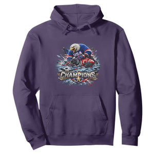 USA Ice Hockey Hoodie Eagle Dominates Canada 2026 Hockey Champions Graphic TS10 Purple Print Your Wear