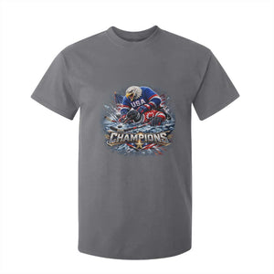 USA Ice Hockey T Shirt For Kid Eagle Dominates Canada 2026 Hockey Champions Graphic TS10 Charcoal Print Your Wear